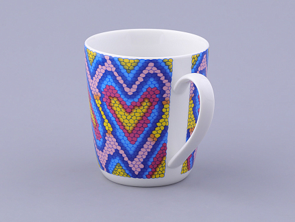 Чашка с блюдцем чайная, форма Колокол, рисунок Боа радужный, арт. 81.32688.00.1