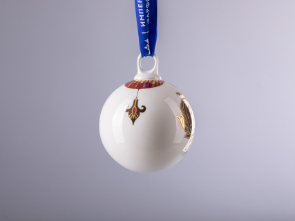 Подарочный набор из 3 елочных шаров форма Шар с петелькой 80 мм рисунок Рождественские узоры арт. 81.30683.00.1, 