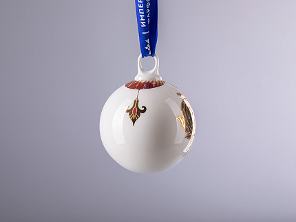 Подарочный набор из 3 елочных шаров форма Шар с петелькой 80 мм рисунок Рождественские узоры арт. 81.30683.00.1