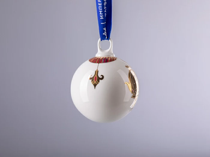 Подарочный набор из 3 елочных шаров форма Шар с петелькой 80 мм рисунок Рождественские узоры арт. 81.30683.00.1, 