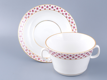 Чашка с блюдцем для бульона Молодежная Сетка-Блюз 2 арт. 81.26642.00.1, 