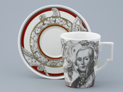 Бокал с блюдцем в подарочной упаковке, форма Гранд, рисунок Полководцы России Федор Ушаков, арт. 81.32433.00.1, 