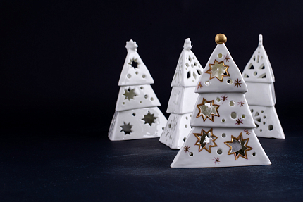 Подсвечник Елочка-звезда, Белая, арт 60.15235.00.1