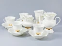 Сервиз чайный Белый цветок Золотая лента, 6 персон 14 предметов, арт. 81.18187.00.1, 