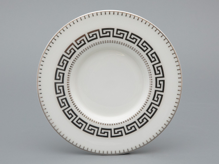 Подарочный набор Бокал с блюдцем и крышкой форма Топ рисунок Слава Веков платина, арт. 81.33063.00.1, 