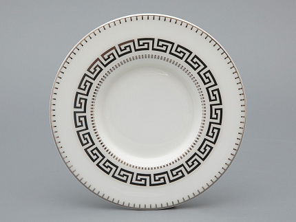 Подарочный набор Бокал с блюдцем и крышкой форма Топ рисунок Слава Веков платина, арт. 81.33063.00.1