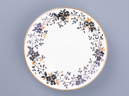 Чашка с блюдцем кофейная 80 мл., форма  Черный кофе, рисунок  Тонкие веточки  арт. 81.13635.00.1, 