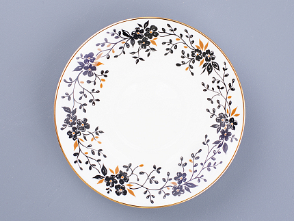 Чашка с блюдцем кофейная 80 мл., форма  Черный кофе, рисунок  Тонкие веточки  арт. 81.13635.00.1