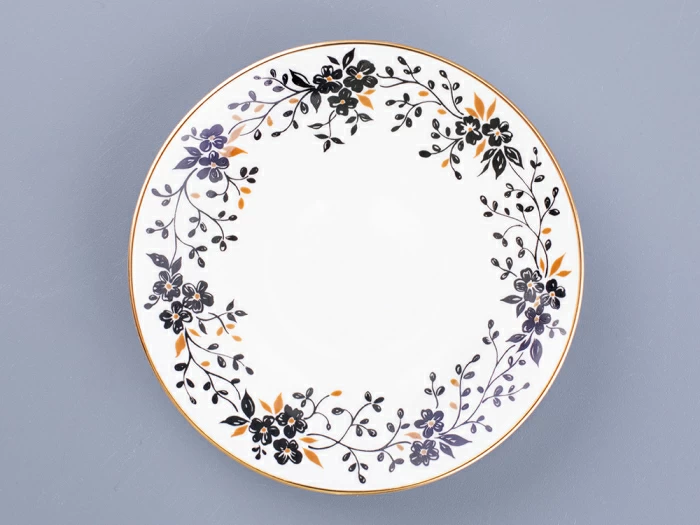 Чашка с блюдцем кофейная 80 мл., форма  Черный кофе, рисунок  Тонкие веточки  арт. 81.13635.00.1, 