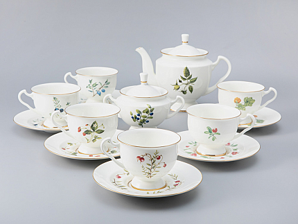 Сервиз чайный форма Айседора рисунок Цветы и ягоды, 6 персон 14 предметов, арт. 81.27538.00.1