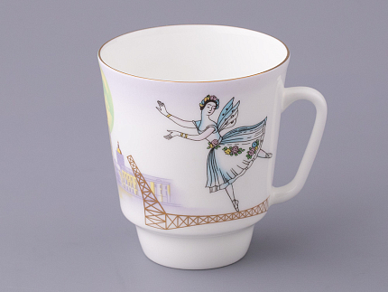 Чашка с блюдцем кофейная 165 мл форма Майская рисунок Белые ночи в Петербурге арт. 81.26632.00.5