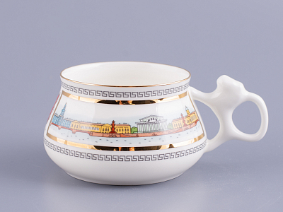 Чашка с блюдцем кофейная 180 мл.,  форма Билибина, рисунок Набережные Невы арт. 81.15737.00.1