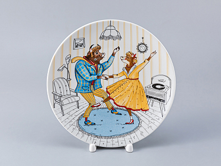 Тарелка декоративная 195 форма Эллипс рисунок Быки-стиляги"Буги-Вуги", арт. 80.35706.00.1