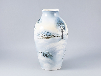 Ваза форма Ламповая рисунок Зимний вечер арт. 80.88195.00.1