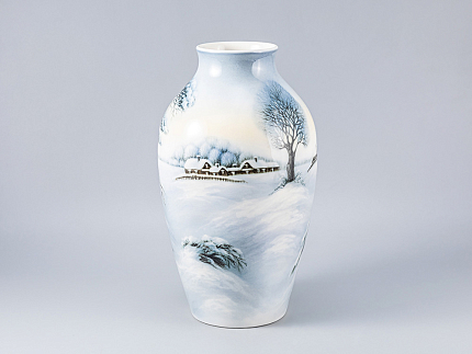 Ваза форма Ламповая рисунок Зимний вечер арт. 80.88195.00.1