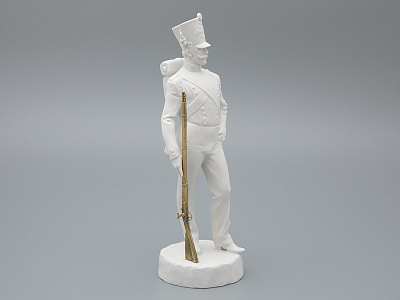 Скульптура  Рядовой русской пехоты Николая I, в подарочной упаковке, рисунок Белый бисквит, арт 81.33426.00.1