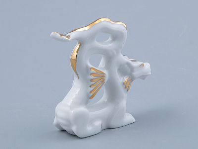 Скульптура Дракон изящный N2 Золотой арт. 82.45133.00.1