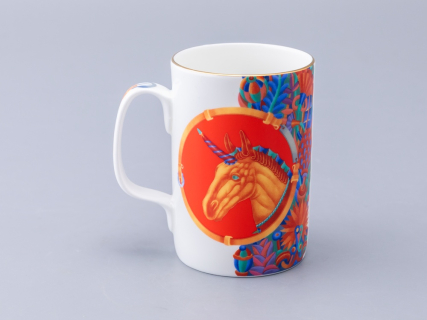 Бокал с блюдцем и крышкой 400мл в подарочной упаковке, форма Топ, рисунок Единорог, арт. 81.34424.00.1, 