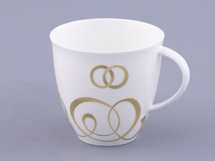 Чашка с блюдцем чайная форма Оливия рисунок Колечки, арт. 81.31427.00.1, 