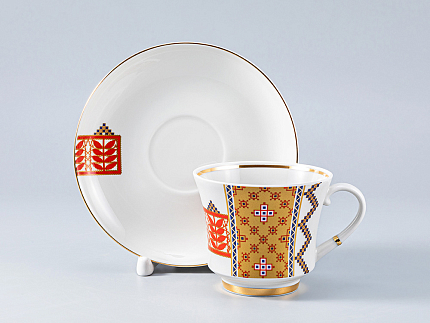 Сервиз чайный форма Банкетная рисунок Русский стиль, 6 персон 14 предметов, арт. 81.28339.00.1