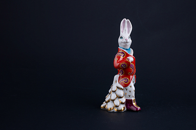 Скульптура Заяц с елкой Франт, арт 62.21240.00.1