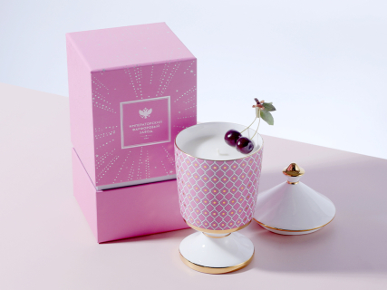 Подарочный набор Свеча ароматическая Идиллия Астра 2 аромат Вишневый сад, арт 81.33302.00.1, 