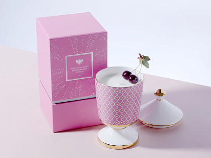 Подарочный набор Свеча ароматическая Идиллия Астра 2 аромат Вишневый сад, арт 81.33302.00.1