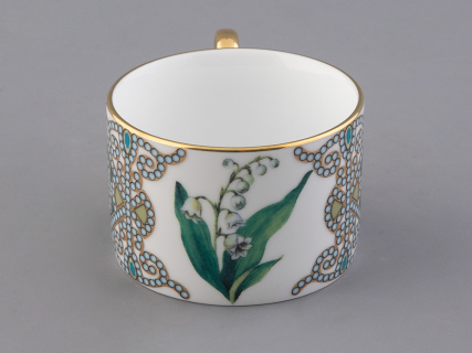 Чашка с блюдцем 250 мл в подарочной упаковке форма Соло, рисунок, Ландыш майский, арт. 81.32654.00.1, 