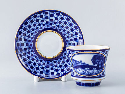 Чашка с блюдцем чайная 220 мл форма Банкетная рисунок Прачечный мостик арт. 81.16029.00.1