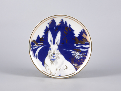 Декоративная тарелка 195 мм форма Эллипс рисунок Каникулы зайца Ампира арт. 81.31016.00.1, 