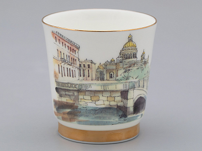 Подарочный набор стопок форма Сувенирная 1, рисунок Виды С-Петербурга арт. 81.31737.00.1