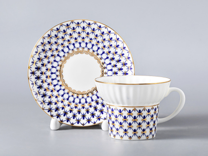 Сервиз чайный Волна Кобальтовая сетка, 6 персон 14 предметов, арт. 81.20894.00.1, 