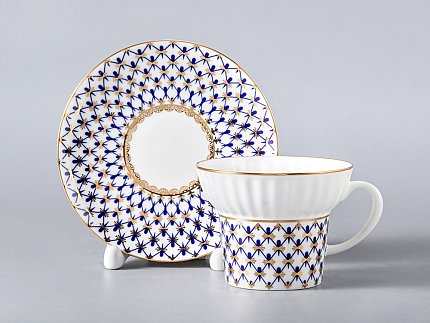 Сервиз чайный Волна Кобальтовая сетка, 6 персон 14 предметов, арт. 81.20894.00.1
