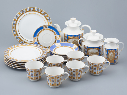 Сервиз чайный на 6 персон 21 предмет, форма Банкетная, рисунок Кронштадт, арт. 81.32240.00.1, 