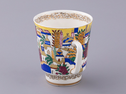 Чашка с блюдцем кофейная 165 мл.,  форма Майская,  рисунок Белые домики арт. 81.13844.00.1