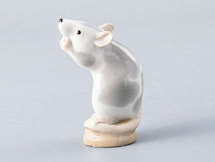 Скульптура форма Мышь белая рисунок Серая арт. 82.61169.00.1