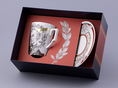 Бокал с блюдцем в подарочной упаковке, форма Гранд, рисунок Полководцы России Александр Суворов, арт. 81.32549.00.1