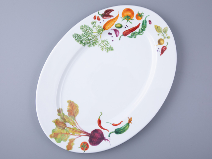 Блюдо овальное 400х295 мм форма Tuileries рисунок Мамина дача, арт. 80.02202.00.1, 