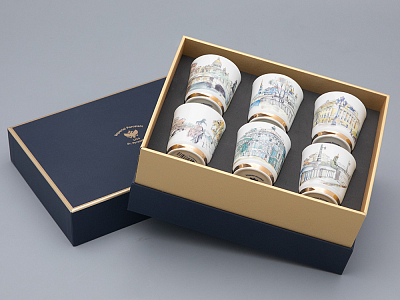 Подарочный набор стопок форма Сувенирная 1, рисунок Виды С-Петербурга арт. 81.31737.00.1