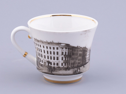 Чашка с блюдцем чайная форма Банкетная рисунок Великолепный Невский У Адмиралтейства, арт. 81.32684.00.1