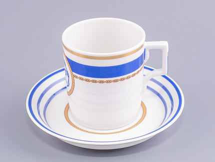 Чашка с блюдцем чайная 220 мл форма Гербовая рисунок Кают-компания № 1 арт. 81.24030.00.1