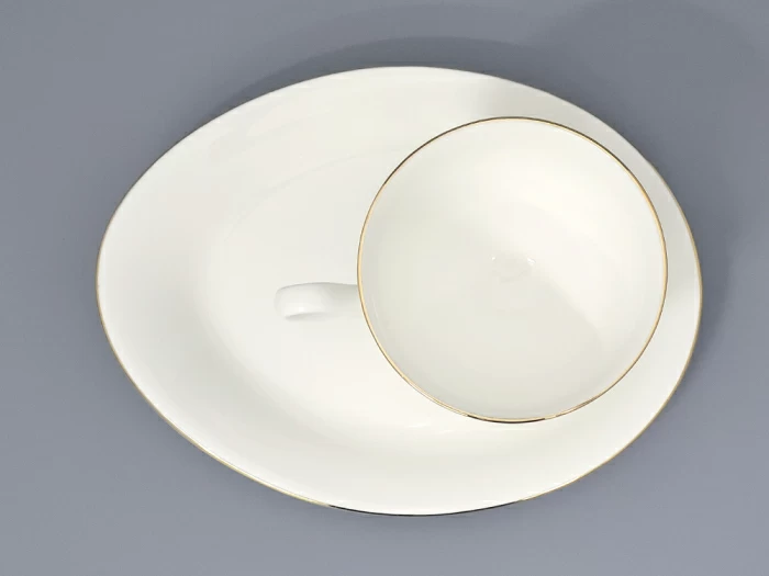 Чашка с блюдцем чайная на ножке форма Премиум рисунок Золотая лента, арт. 81.33527.00.1, 