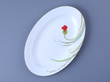 Блюдо овальное 230 мм форма Премиум рисунок Маки, арт. 80.06316.00.1, 