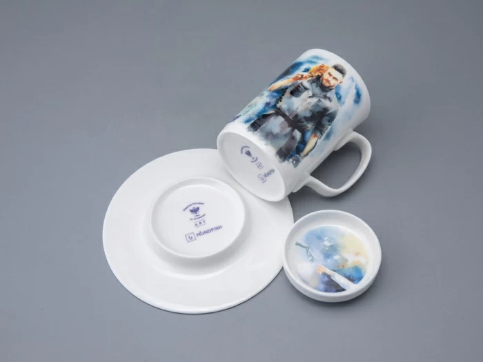 Бокал с блюдцем и крышкой 400мл в подарочной упаковке, форма Топ, рисунокAtomic Heart (Атомное Сердце) 1, арт 81.34448.00.1, 