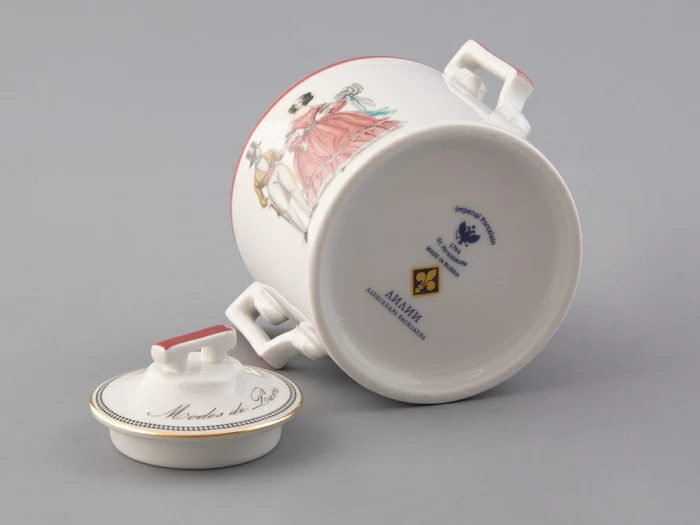 Подарочный набор сахарница форма Гербовая рисунок Modes de Paris (Мода Парижа) (терракот) арт. 81.26408.00.1, 