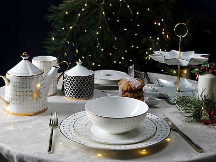 Салатник 195 мм форма Восточная рисунок Азур золотой, артикул 80.49794.00.1