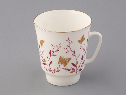 Чашка с блюдцем кофейная 165 мл., форма Майская,  рисунок Розовые веточки арт. 81.13735.00.1