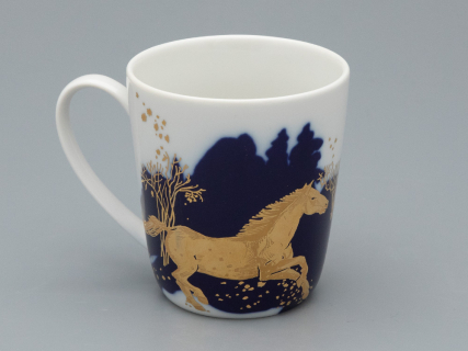 Чашка с блюдцем чайная, форма Колокол рисунок Зимняя дорога, арт. 81.34078.00.1, 