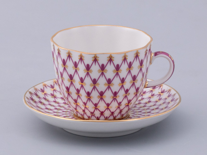 Чашка с блюдцем кофейная 140 мл.,  форма Тюльпан, рисунок Сетка-Блюз 2 арт. 81.29586.00.1, 