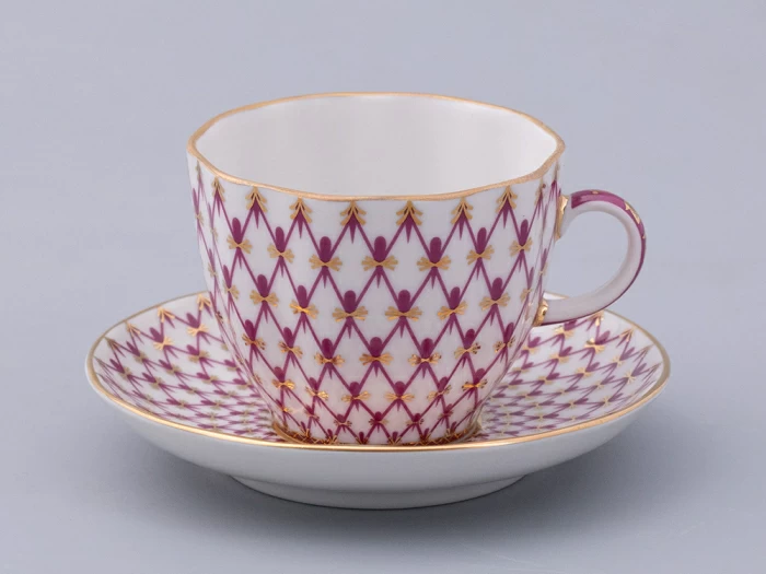 Чашка с блюдцем кофейная 140 мл.,  форма Тюльпан, рисунок Сетка-Блюз 2 арт. 81.29586.00.1, 